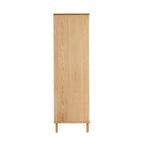 Brianna Concave 3 Door Wardrobe with Drawers - Light Wood - DUSK
