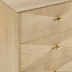 Brianna Concave 6 Drawer Chest - Light Wood - DUSK