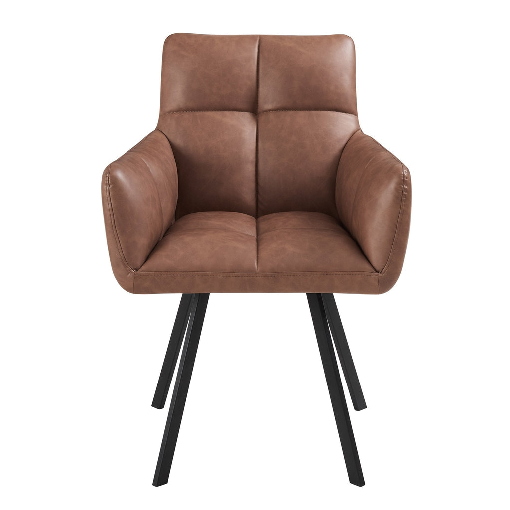 Brooke Dining Chair - Faux Leather - Tan - DUSK