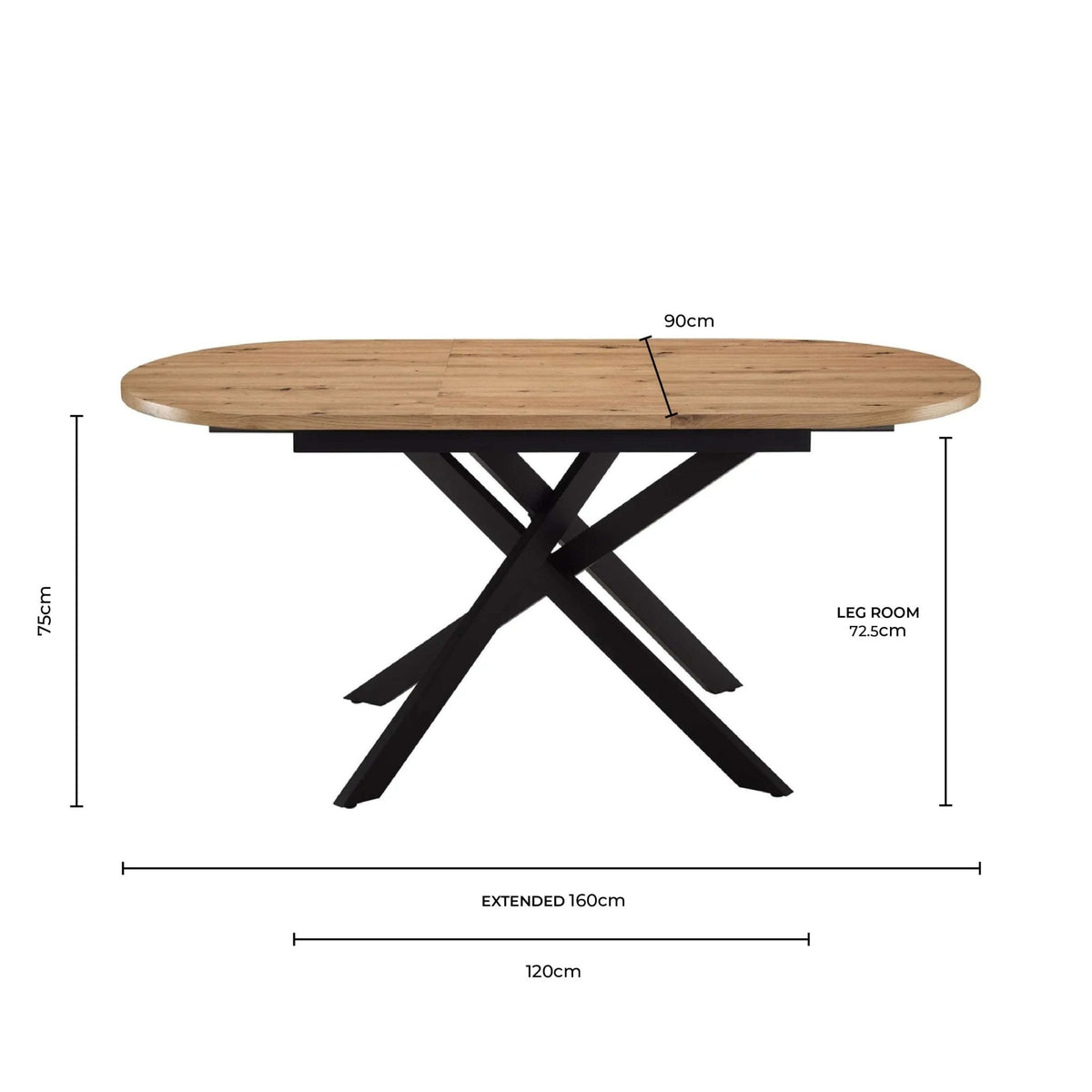 Brooke Oval Extendable 4 - 8 Seater Dining Table - Wood - DUSK