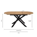 Brooke Oval Extendable 4 - 8 Seater Dining Table - Wood/Black - DUSK