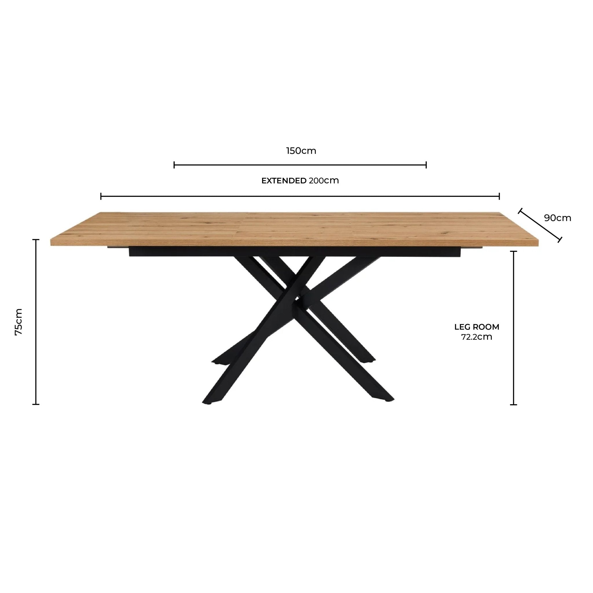 Brooke Rectangle Extendable 6 - 10 Seater Dining Table - Wood - DUSK