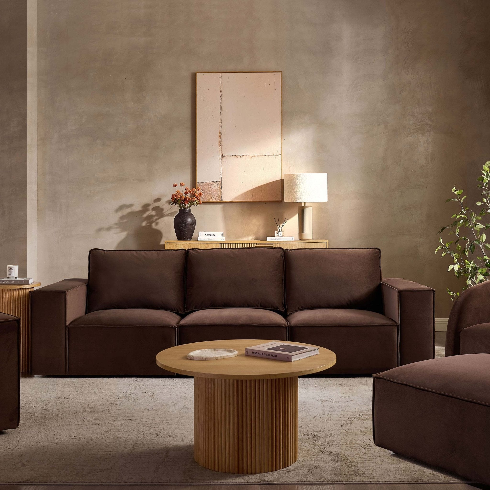 Brooklyn 3 Seater Sofa - Cappuccino - DUSK