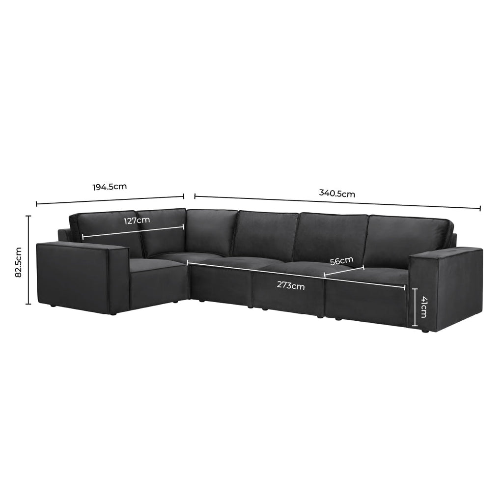 Brooklyn Large Corner Sofa - Ink - DUSK