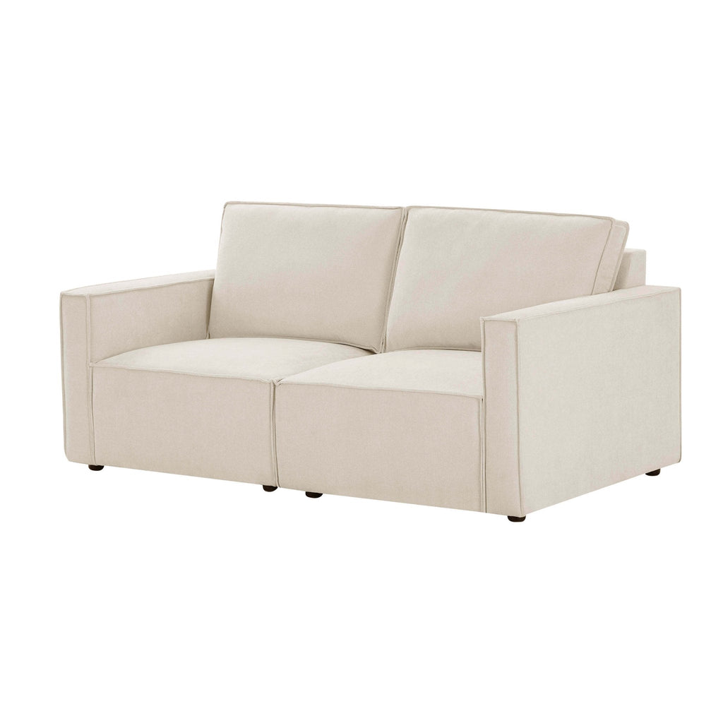 Brooklyn Slim Arm 2 Seater Sofa - Chenille Ivory - DUSK