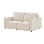 Brooklyn Slim Arm 2 Seater Sofa - Chenille Ivory - DUSK