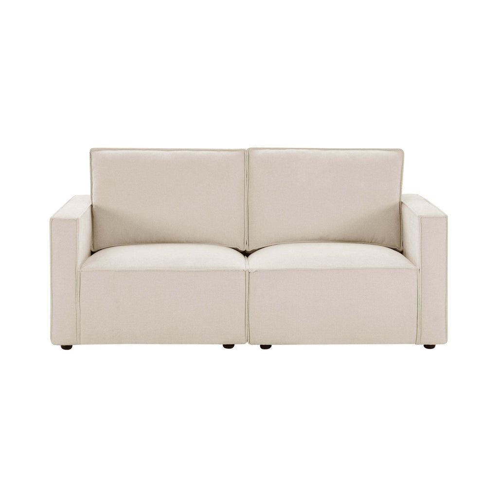 Brooklyn Slim Arm 2 Seater Sofa - Chenille Ivory - DUSK