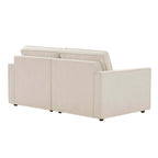 Brooklyn Slim Arm 2 Seater Sofa - Chenille Ivory - DUSK