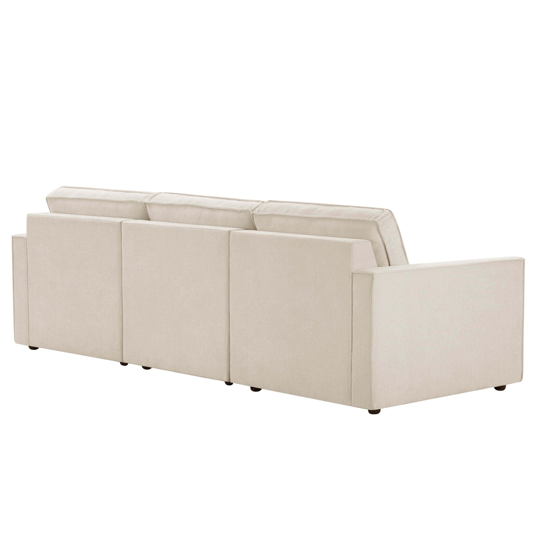 Brooklyn Slim Arm 3 Seater Sofa - Chenille Ivory - DUSK