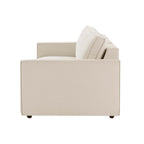 Brooklyn Slim Arm 3 Seater Sofa - Chenille Ivory - DUSK