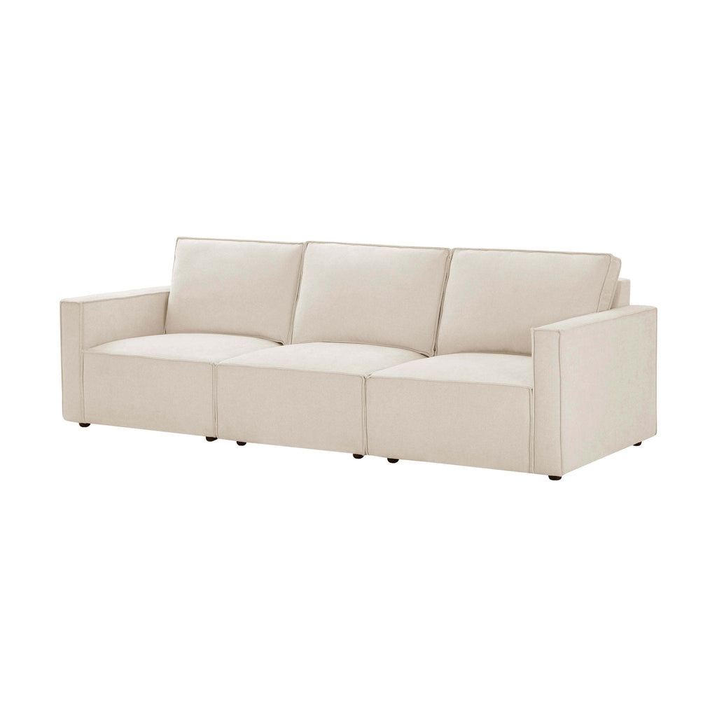 Brooklyn Slim Arm 3 Seater Sofa - Chenille Ivory - DUSK