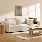 Brooklyn Slim Arm 3 Seater Sofa - Chenille Ivory - DUSK