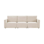 Brooklyn Slim Arm 3 Seater Sofa - Chenille Ivory - DUSK