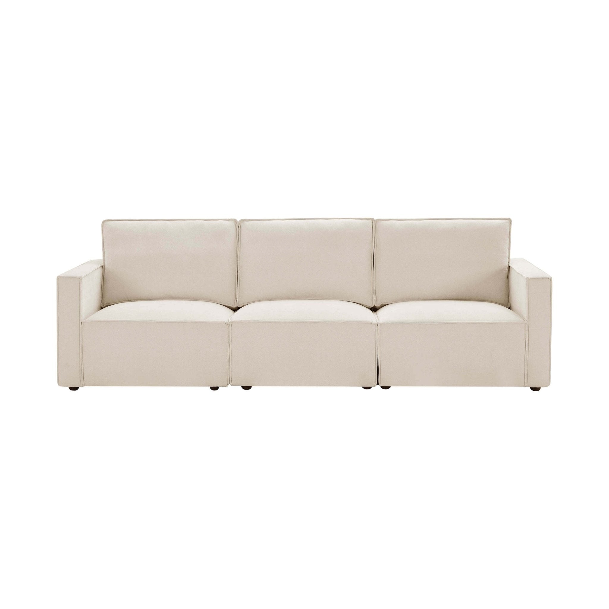 Brooklyn Slim Arm 3 Seater Sofa - Chenille Ivory - DUSK