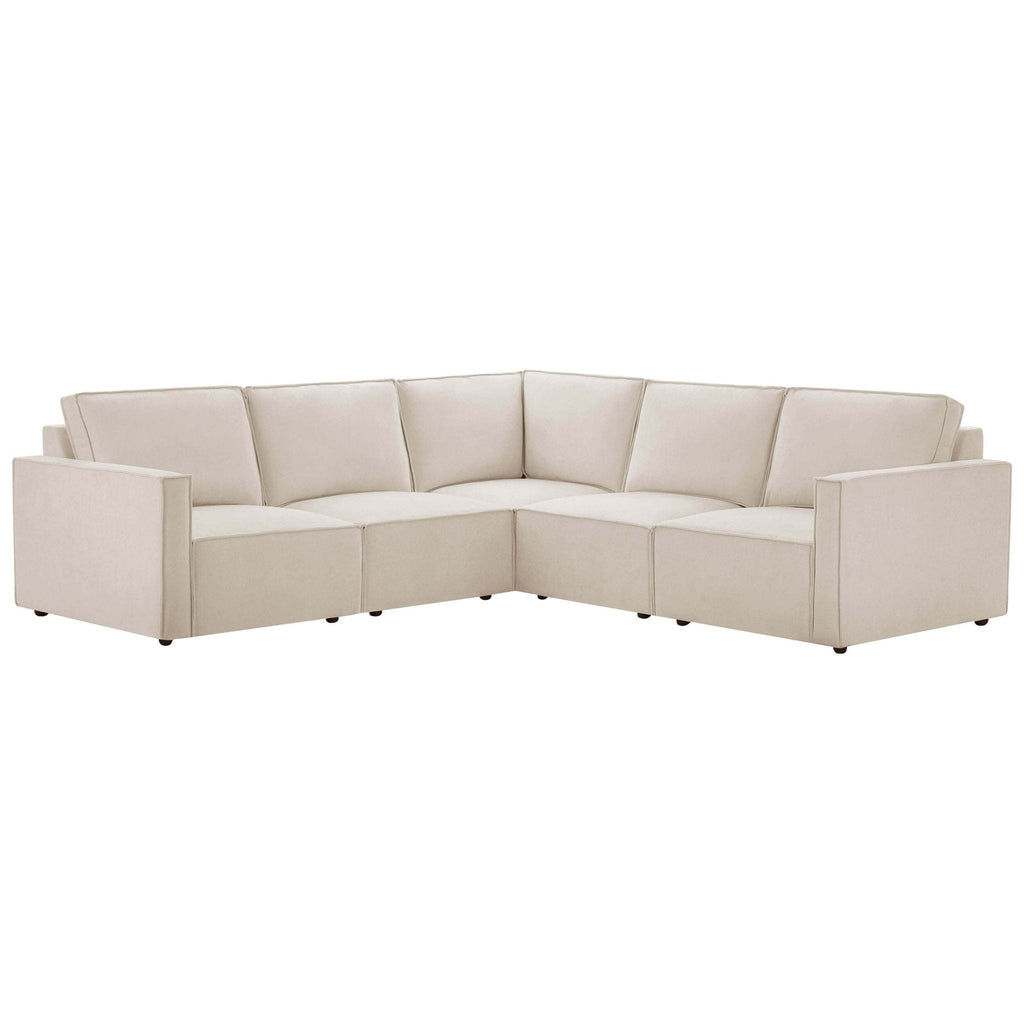 Brooklyn Slim Arm Large Left Hand Corner Sofa - Chenille Ivory - DUSK