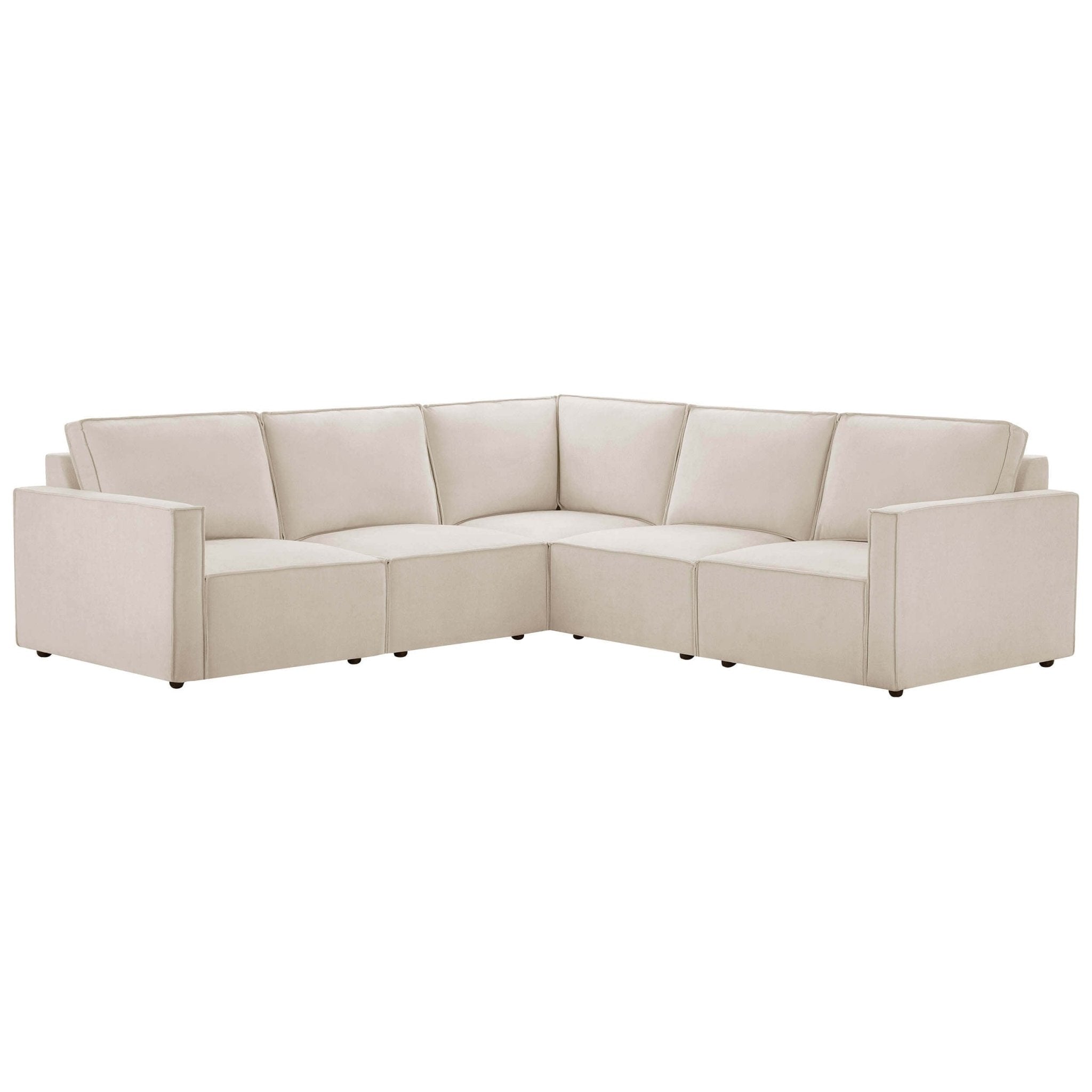 Brooklyn Slim Arm Large Left Hand Corner Sofa - Chenille Ivory - DUSK