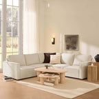Brooklyn Slim Arm Large Left Hand Corner Sofa - Chenille Ivory - DUSK