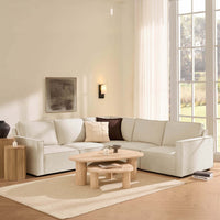Brooklyn Slim Arm Large Right Hand Corner Sofa - Chenille Ivory - DUSK