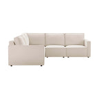 Brooklyn Slim Arm Large Right Hand Corner Sofa - Chenille Ivory - DUSK