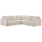 Brooklyn Slim Arm Large Right Hand Corner Sofa - Chenille Ivory - DUSK