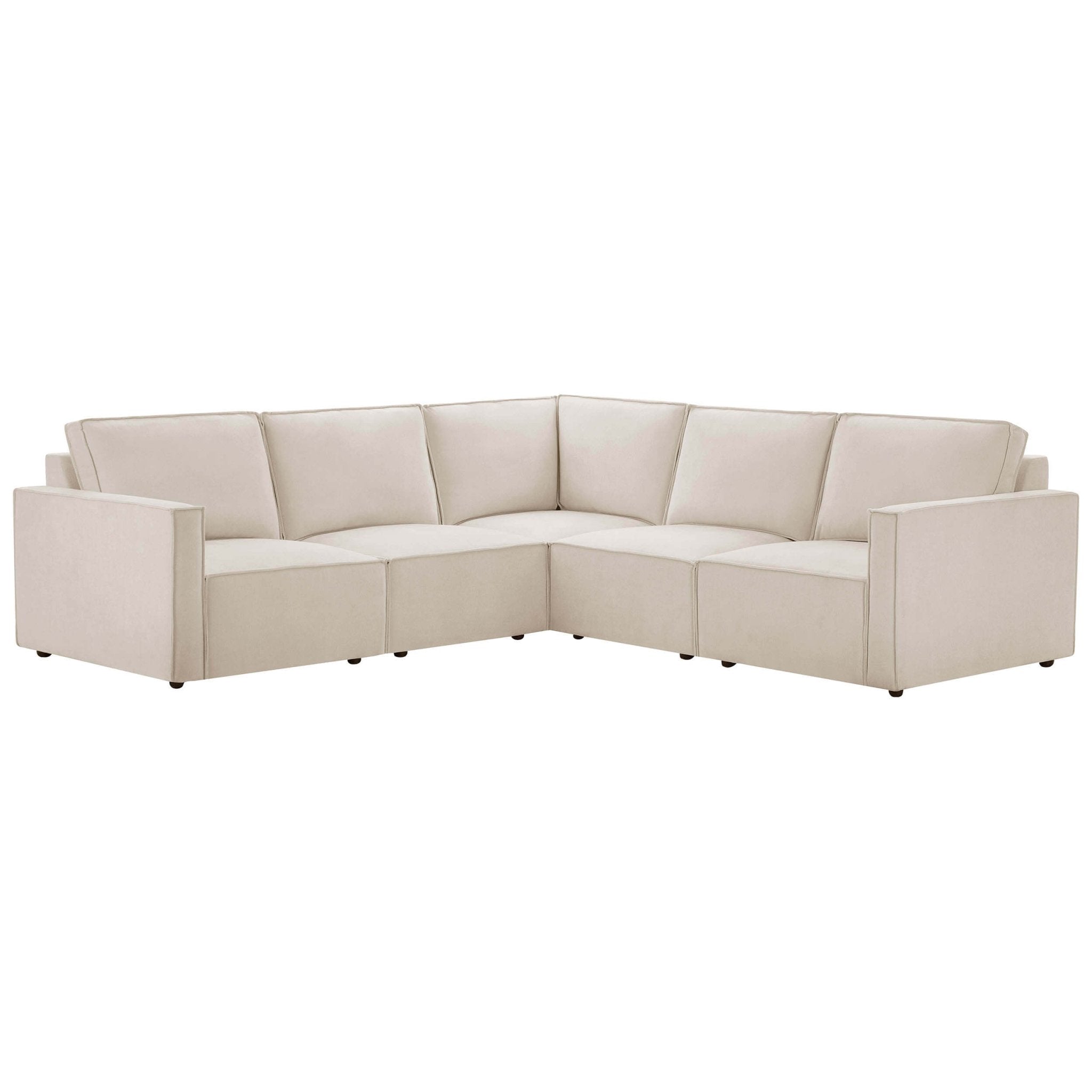 Brooklyn Slim Arm Large Right Hand Corner Sofa - Chenille Ivory - DUSK