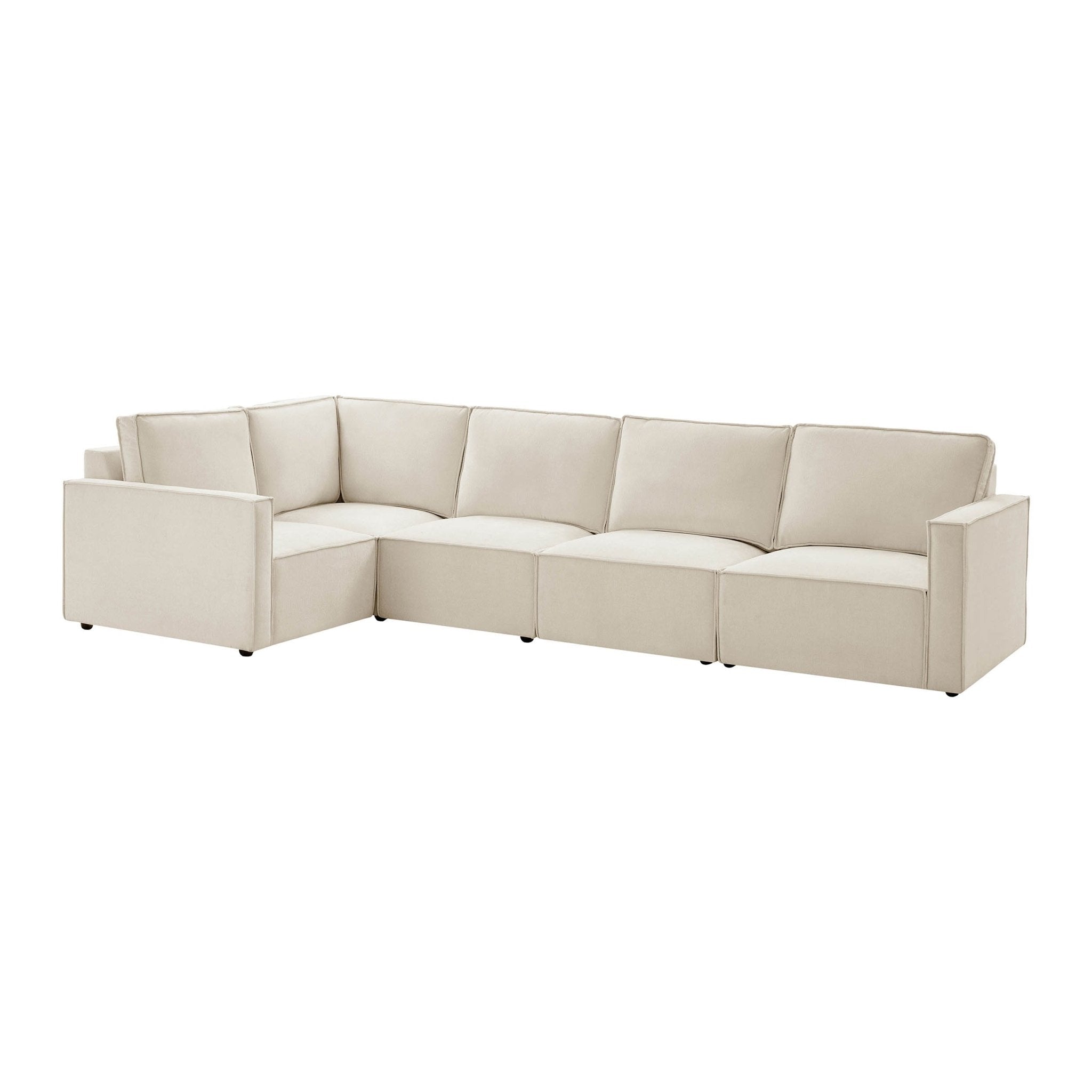 Brooklyn Slim Arm Left Hand Large L - Shape - Chenille Ivory - DUSK