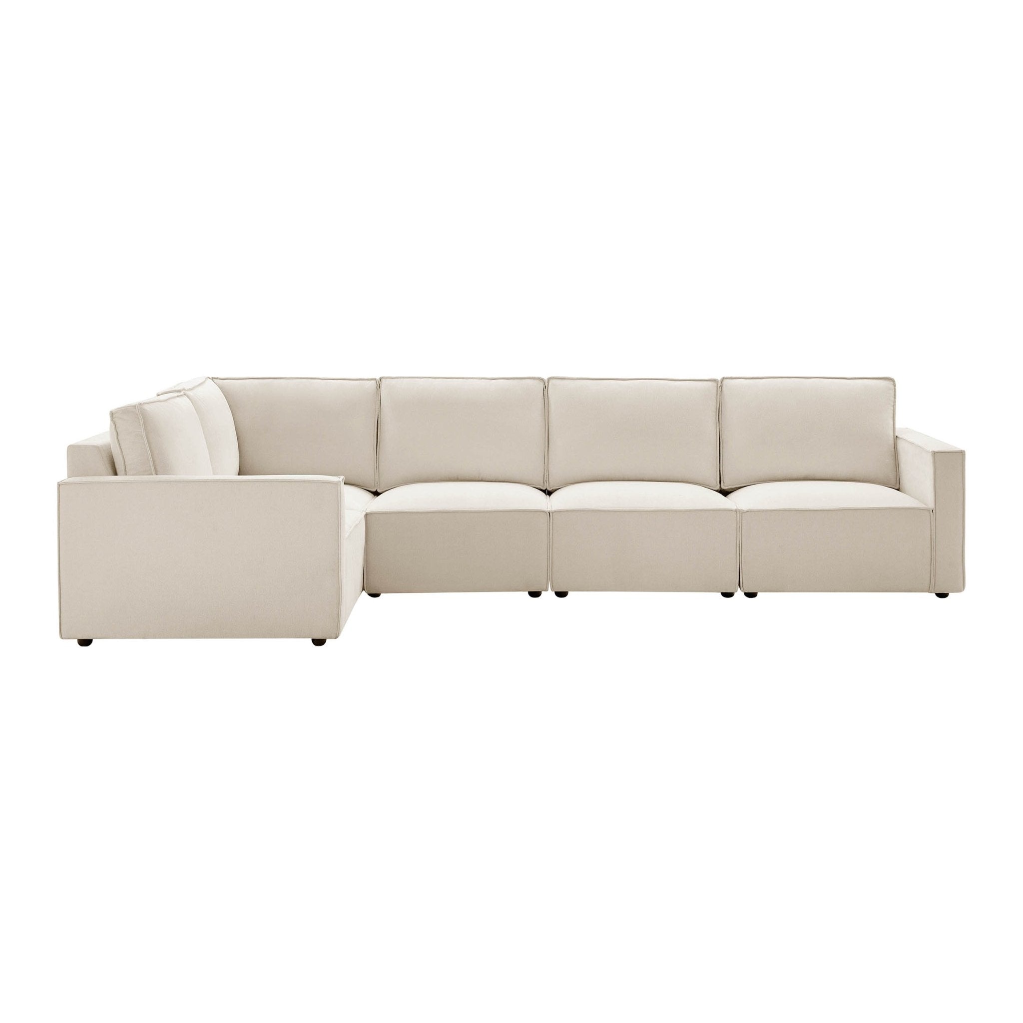 Brooklyn Slim Arm Left Hand Large L - Shape - Chenille Ivory - DUSK