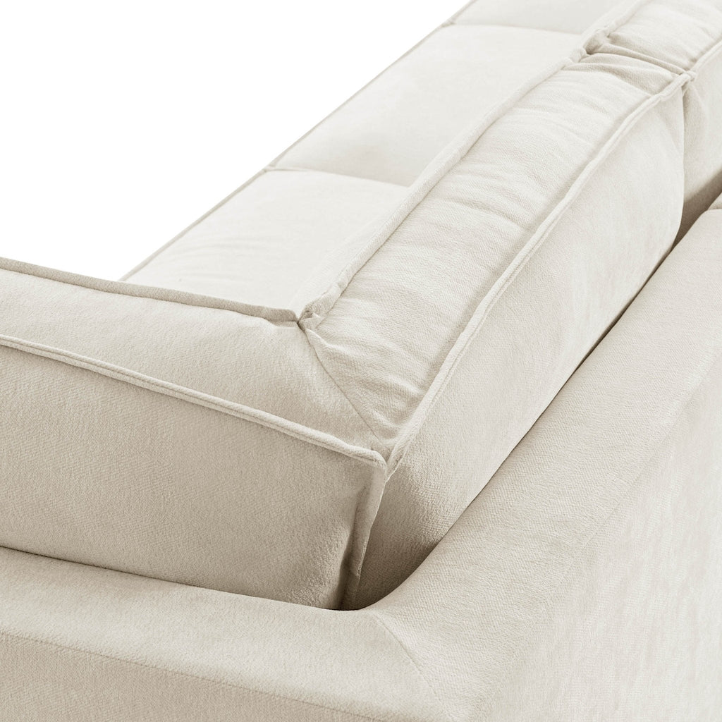 Brooklyn Slim Arm Left Hand Large L - Shape - Chenille Ivory - DUSK