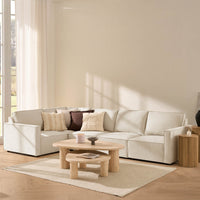 Brooklyn Slim Arm Left Hand Large L - Shape - Chenille Ivory - DUSK