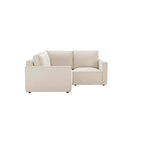 Brooklyn Slim Arm Left Hand Small Corner Sofa - Chenille Ivory - DUSK