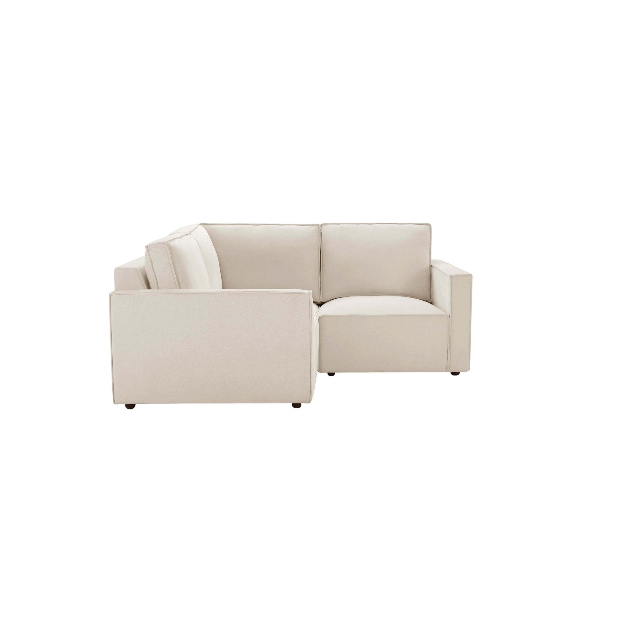 Brooklyn Slim Arm Left Hand Small Corner Sofa - Chenille Ivory - DUSK