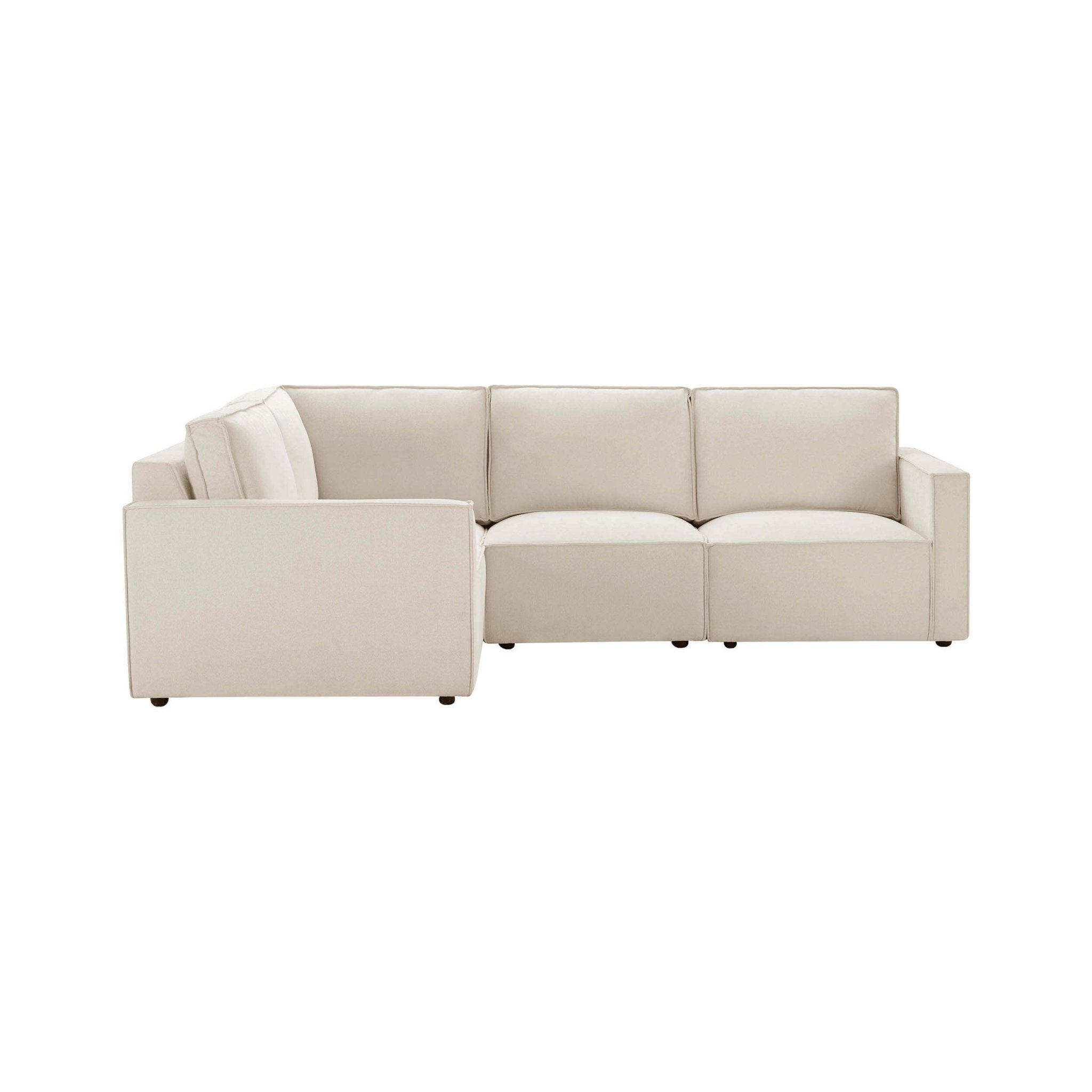 Brooklyn Slim Arm Left Hand Small L - Shape - Chenille Ivory - DUSK