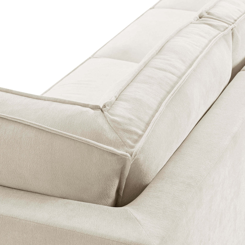 Brooklyn Slim Arm Right Hand Large L - Shape - Chenille Ivory - DUSK