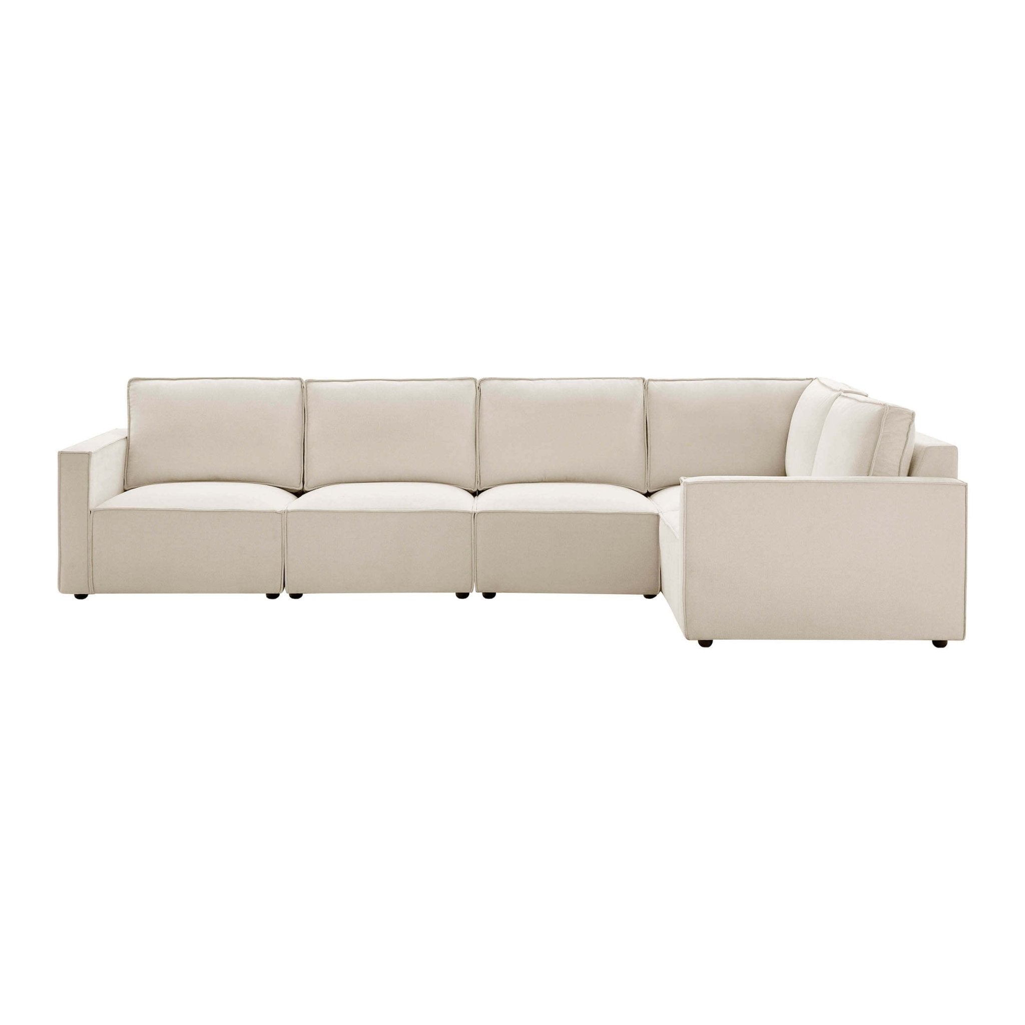 Brooklyn Slim Arm Right Hand Large L - Shape - Chenille Ivory - DUSK