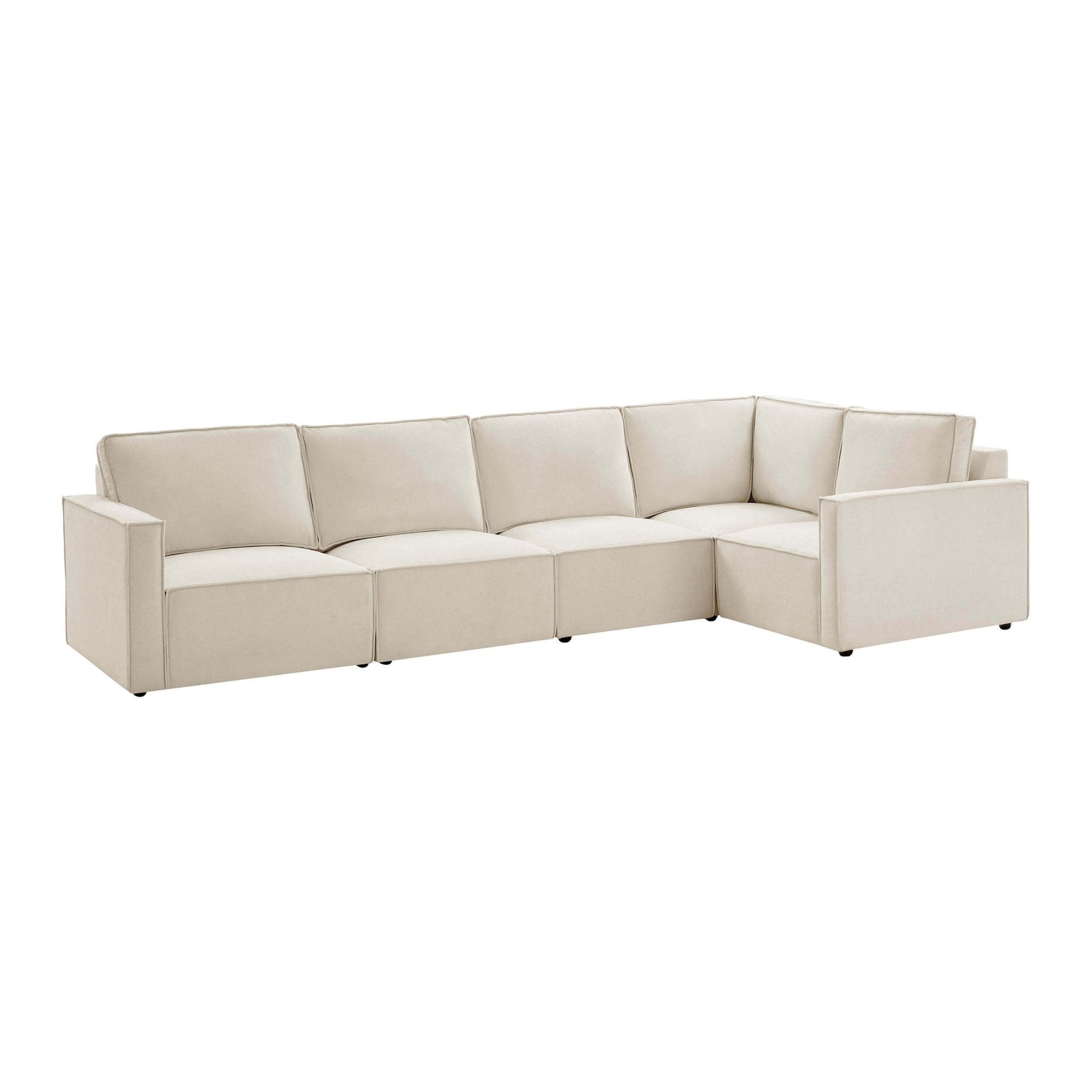 Brooklyn Slim Arm Right Hand Large L - Shape - Chenille Ivory - DUSK