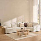 Brooklyn Slim Arm Right Hand Large L - Shape - Chenille Ivory - DUSK