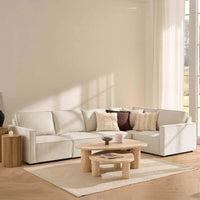 Brooklyn Slim Arm Right Hand Large L - Shape - Chenille Ivory - DUSK