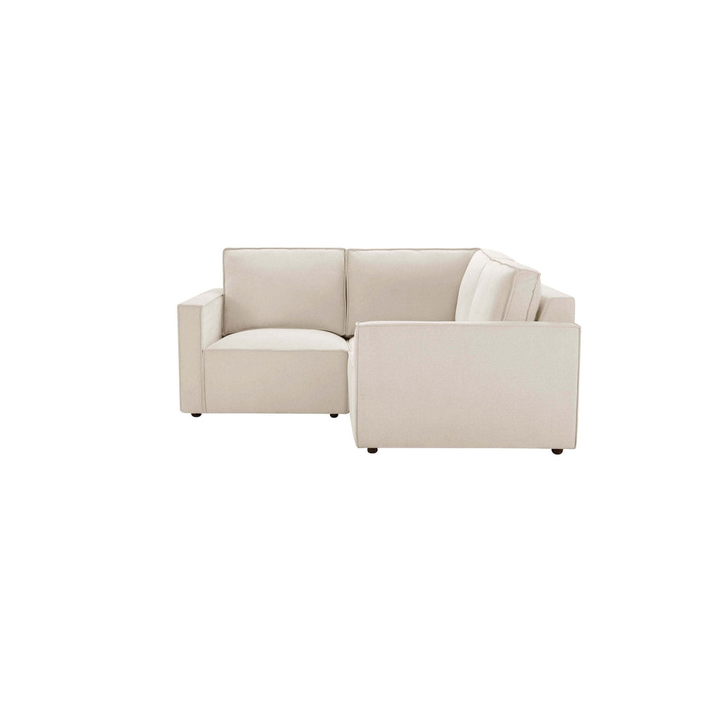 Brooklyn Slim Arm Right Hand Small Corner Sofa - Chenille Ivory - DUSK