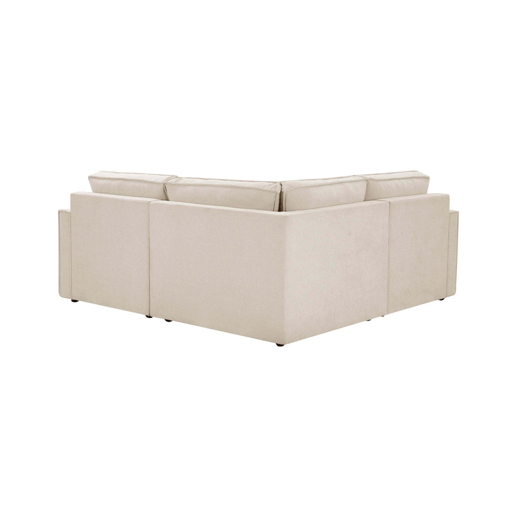 Brooklyn Slim Arm Right Hand Small Corner Sofa - Chenille Ivory - DUSK