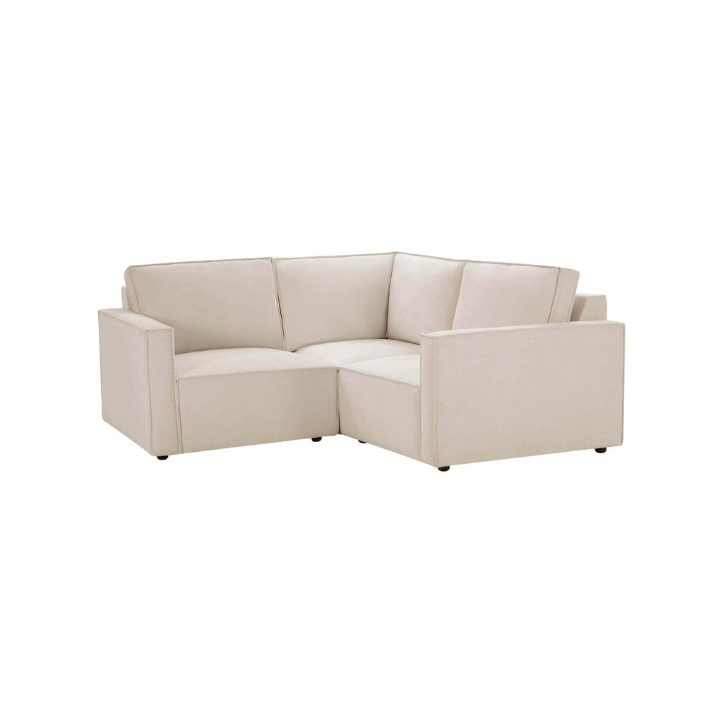 Brooklyn Slim Arm Right Hand Small Corner Sofa - Chenille Ivory - DUSK