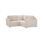 Brooklyn Slim Arm Right Hand Small Corner Sofa - Chenille Ivory - DUSK
