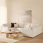 Brooklyn Slim Arm U - Shape Sofa - Chenille Ivory - DUSK