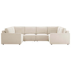 Brooklyn Slim Arm U - Shape Sofa - Chenille Ivory - DUSK