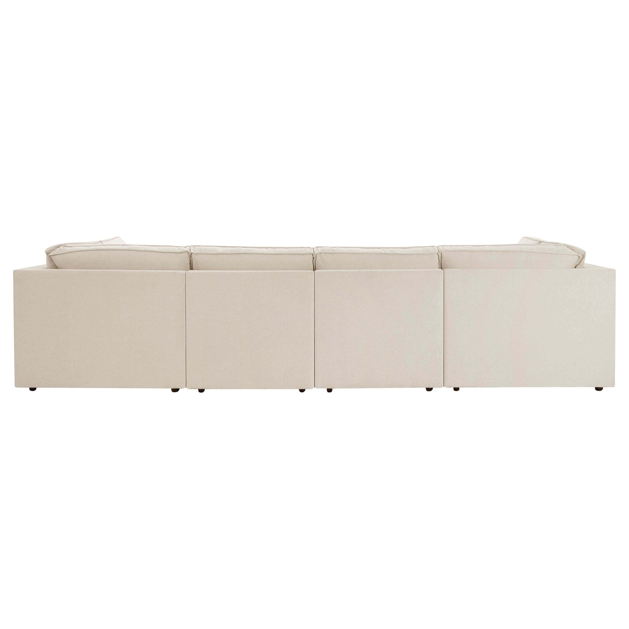 Brooklyn Slim Arm U - Shape Sofa - Chenille Ivory - DUSK