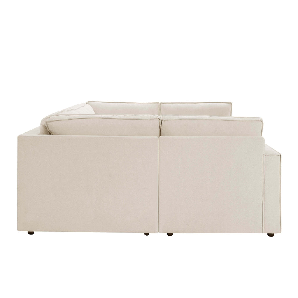 Brooklyn Slim Arm U - Shape Sofa - Chenille Ivory - DUSK