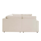Brooklyn Slim Arm U - Shape Sofa - Chenille Ivory - DUSK