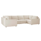 Brooklyn Slim Arm U - Shape Sofa - Chenille Ivory - DUSK