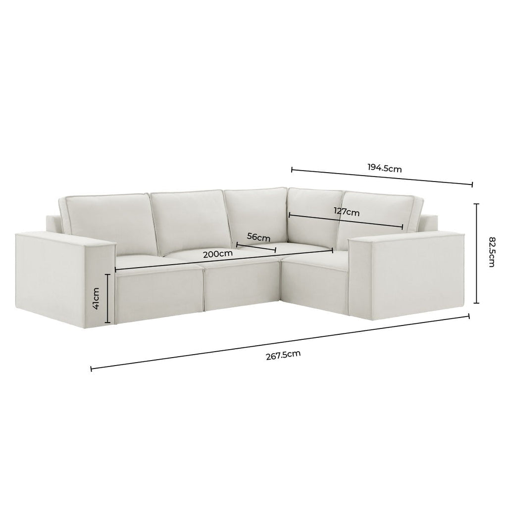 Brooklyn Small Left Hand L - Shape Sofa - Cappuccino - DUSK