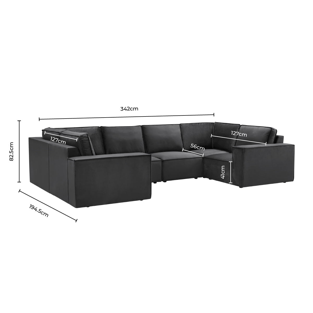Brooklyn U-Shape Sofa - Ink - DUSK