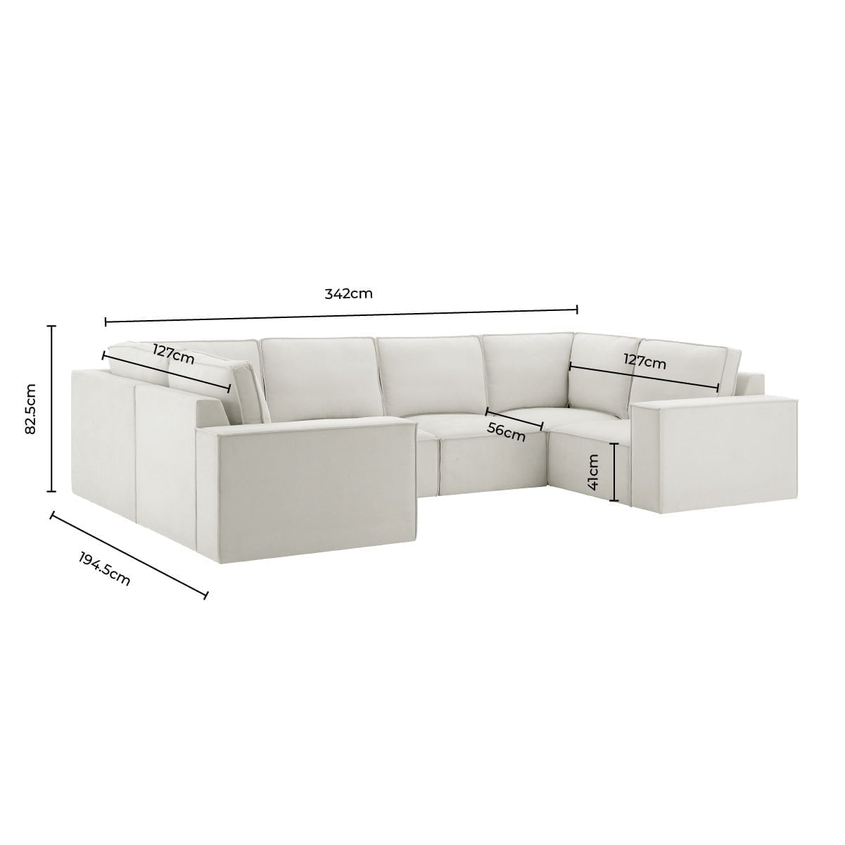 Brooklyn U-Shape Sofa - Ink